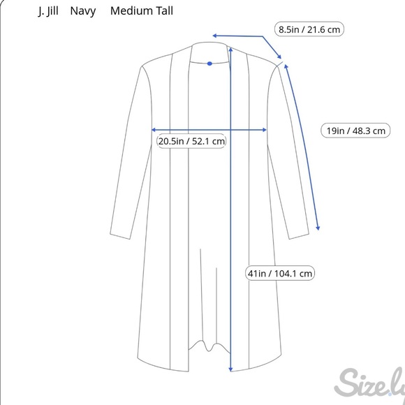 J. Jill Pure Jill Medium Tall Linen Duster Cardigan Navy Garment Dyed Oversized - Picture 13 of 13
